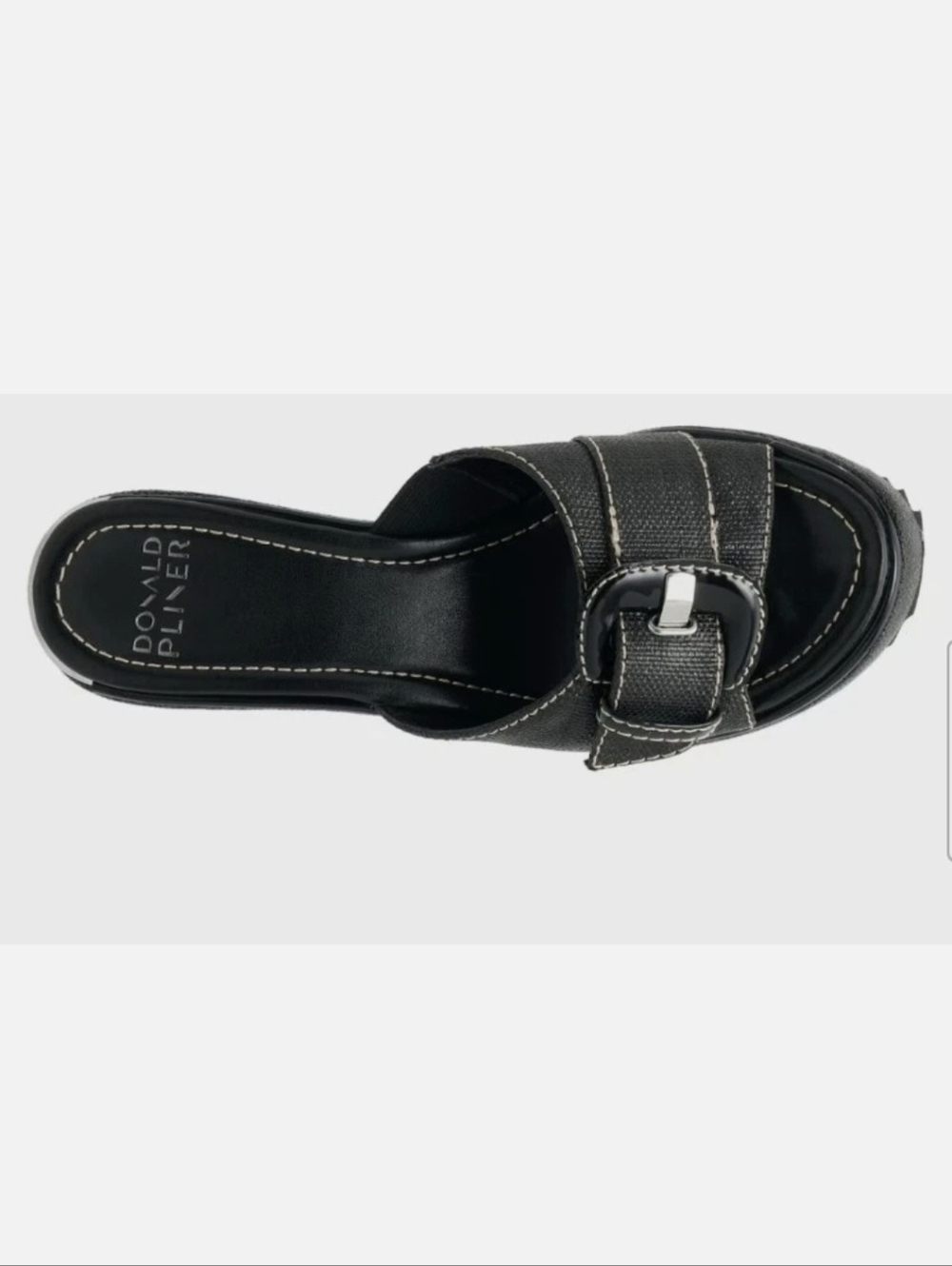 Donald Pliner Women's Ivor Raffia Wedge Sandal Size 7.5M Black New Without Box - Picture 6 of 16
